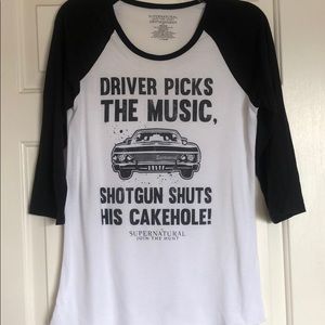 Supernatural Driver Picks the Music Baseball Tee